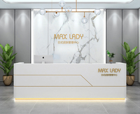 Meuble de réception moderne pour restaurant, hôtel, salon de beauté, design commercial, bureau de réception en marbre blanc