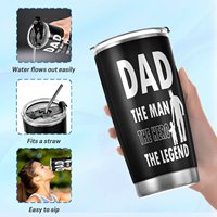 Cadeaux pour papa, cadeau de la fête des pères, cadeau d'anniversaire de la part de sa fille ou de son fils, tasse de voyage pour papa de 20 oz, gobelet isotherme en acier inoxydable, tasse à café