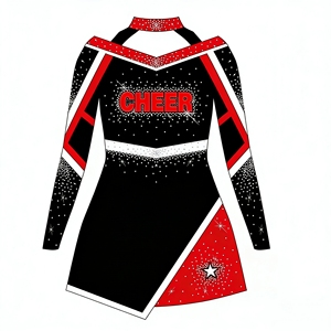 Crea Tu Propio Diseño de Uniformes de Animadoras, Uniforme de Animadoras con Cuello Halter para Jóvenes y Adultos, Diseño Personalizado con Pedrería Brillante - Product Image 5