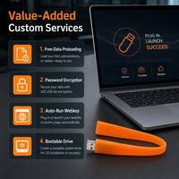 Bracelet USB étanche en silicone tendance avec logo personnalisé 1 Go Garantie 3 ans - Clé USB promotionnelle