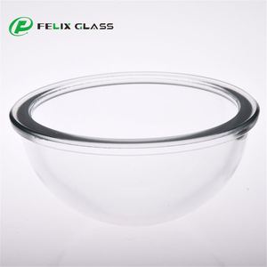 Pantalla de lámpara de cúpula de vidrio de borosilicato templado transparente gruesa redonda a prueba de explosiones prensada a máquina para lámpara de exterior - Product Image 2