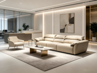 Günstiges Kunstleder-Ecksofa-Set Modernes Design Umweltfreundlich Langlebiger Schwamm Krankenhaus Schule Werkstatt Apartment Metall