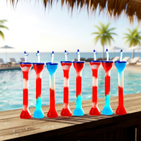 Bouteilles en plastique personnalisées de grande capacité (700 ml) avec paille, multicolores, jetables, kit de fournitures pour fêtes, pour bière, cocktails DIY, granités et boissons glacées