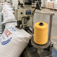 Fil à coudre en polyester jaune personnalisé pour la fermeture des sacs de riz, fil pour sacs de 2 kg et 5 kg en vrac