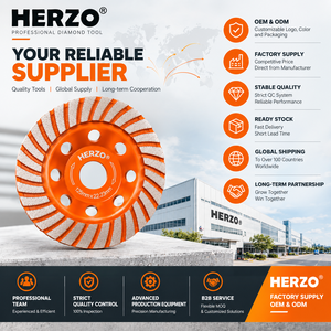 ใบเจียรเพชร HERZO ขนาด 5 นิ้ว 125 มม. แบบ Turbo สำหรับงานเจียรหยาบ ขนาดรู <span class=keywords><strong>7</strong></span>/8 นิ้ว สำหรับเครื่องเจียรมุม ใช้กับคอนกรีต หินแกรนิต หินอ่อน - Product Image 5