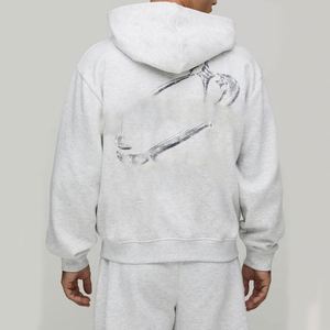 Ensemble de survêtement deux pièces pour homme, personnalisable, uni, avec sweat à capuche zippé et pantalon de survêtement coupe droite, couleur Heather clair - Product Image 3