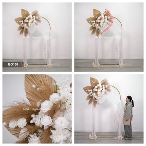 Arco de tela de seda personalizado con fondo floral, ecológico, para bodas, arco comercial para decoración de cumpleaños - Product Image 3