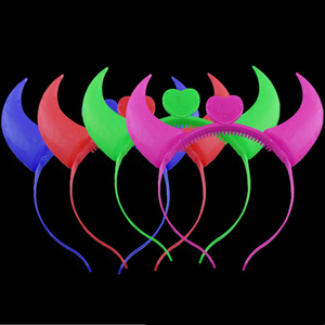 <span class=keywords><strong>Corne</strong></span> de démon rougeoyante I239 avec couvre-chef léger bandeau scintillant bois fluorescents Gala Concert danse accessoires de Costume de fête - Product Image 5