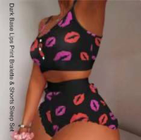 Ensemble de débardeurs sexy et doux pour femmes, imprimé fraise mignon, sans couture, short rose, bralette, ensemble de sous-vêtements de pyjama, vêtements de nuit pour la maison