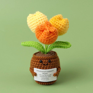 Bunga buatan tangan bunga buatan tangan Crochet Lily of the Valley merajut pot bunga Valentine hadiah Hari - Product Image 3