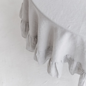 French Pure Flounce <b>Linen</b> Customizable Size <b>Linen</b> <b>Table</b> <b>Cloth</b> for Hotel Dining Rooml <b>Linen</b> Tablecloth Wholesale - Product Image 4