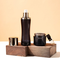 Ensemble cosmétique de luxe en verre rond et carré, flacons ambrés pour soins de la peau de 30g/50g/30-120ml avec pompe ABS pour sérum, crème, lotion, tonique