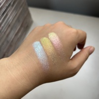 Fard à paupières multichrome crémeux à haute pigmentation, marque privée, finition scintillante, poudre, peau claire, paillettes, maquillage des yeux mat