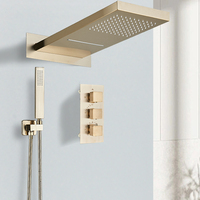 Ensemble de douche pluie de luxe Offre Spéciale massage d'hôtel dissimulé en laiton noir Jet CLASSIC blanc robinets de salle de bain pour salles de bain de luxe