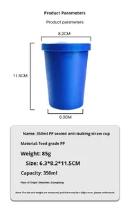 Gobelets de luxe légers en plastique PP de 12 oz avec couvercle et paille, réutilisables, écologiques, colorés, personnalisables pour mariages et clubs - Product Image 2
