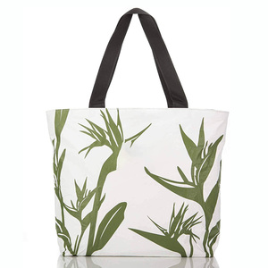 Custom Logo Printed Dupont Tyvek Paper Beach Bag Shopping Bag White Tyvek Tote Bag With Zipper