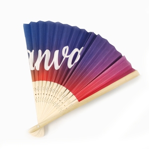 Abanico de Bambú Decorativo con Logotipo Impreso, Abanico Japonés Personalizado, Abanico de Papel Personalizado para Baile Chino, Fiesta de Verano - Product Image 3