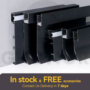 Profilé de garniture de plinthe <span class=keywords><strong>avec</strong></span> lumière en métal aluminium noir pour mur et plancher - Product Image 2