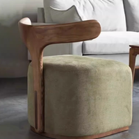 Fauteuil d'appoint moderne de forme unique, rembourré, en bois massif, avec accoudoir unique, pour salon, hôtel et villa
