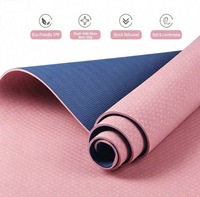 Tapete de Yoga Ecológico de TPE Antideslizante, Grueso, de un Solo Color o Bicolor, con Logotipo Personalizado, para Gimnasio en Casa, Pilates, Danza y Fitness