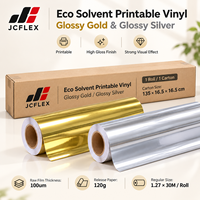 Matériaux Vinyle Autocollants Brillants Or et Argent Imprimables à Base de Solvant Écologique pour Affichages Publicitaires