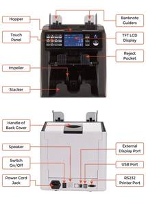 Máquina de conteo de dinero mixto portátil, contador de billetes automático de varias monedas, contador de dinero, clasificación y detección de efectivo - Product Image 6