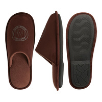 Chaussons d'intérieur pour hommes avec logo personnalisé, en mousse à mémoire de forme, à bout fermé, confortables