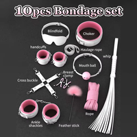 Kits de jouets sexuels pour adultes BDSM pour jeux coquins, ensemble de masques de bondage, menottes à plumes, attaches de cheville, aides sexuelles pour couples 18+