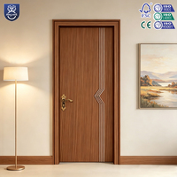 Porte intérieure en composite bois-plastique MDF PVC, fer forgé, résistante au vent, finition imperméable pour salle de bain