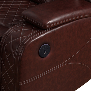 Canapé inclinable électrique pour cinéma maison VIP, salon moderne, avec revêtement en cuir synthétique et structure en bois - Product Image 6
