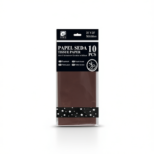 กระดาษทิชชู่เออร์ปสล์ 50x66 ซม. สีกาแฟ อุปกรณ์งานฝีมือ 10 ชิ้น - Product Image 2