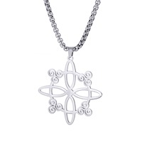 Collier Pendentif Nœud de Sorcière Spirale Viking en Acier Inoxydable Doré, Triskelion Nordique, Bijou Bohème Tendance pour Femme, Idéal pour le Quotidien