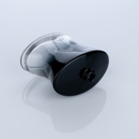 Nouveau design de bouteille de parfum en verre de 100ml de forme unique avec dégradé noir de luxe avec pulvérisateur