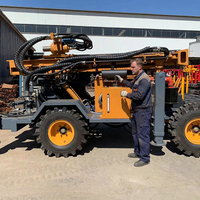 Machine de forage de puits montée sur remorque, moteur diesel, pour forage de puits d'eau agricole jusqu'à 200m-300m