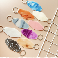 Porte-clés personnalisé vintage en acrylique style motel, en acétate marbré, pour cadeau promotionnel d'hôtel, faible MOQ, Hanxin