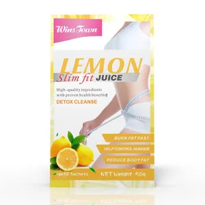 Bubuk diet detoks turun berat badan Label pribadi pembakar lemak jus Lemon rasa Slim Fit jus