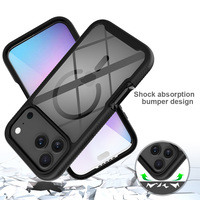 Coque de protection intégrale transparente antichoc en TPU+PC pour iPhone 17 Pro Max avec protection d'écran