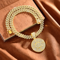 NL2064 Collier à pendentif en forme de diamant personnalisable pour homme 7 tours Lien plaqué or Hipster Hip-Hop Accessoires cubains Alliage de zinc