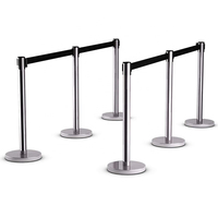 Poteau de signalisation de file d'attente de haute qualité avec corde rouge de 2 m et ceinture rétractable de remplacement – Produit d'avertissement routier
