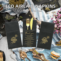 Serviettes de table imprimées en papier Airlaid 1 pli, en pâte de bois vierge colorée, écologiques, pour restaurant - Offre Spéciale