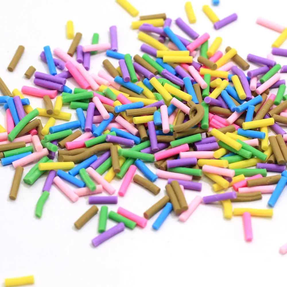 7ミリメートルLong Cylindrical Polymer Hot Soft Clay Sprinkles ColorfulためDIY Crafts Tiny Cute Plastic Klei Accessories
