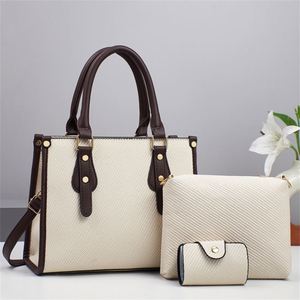 3 in 1 Handbag Purse <b>Set</b> Mother's Day Gift <b>Large</b> Capacity PU Leather Tote Bag With Shoulder Strap - Product Image 4