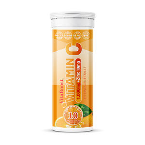 Suplemento de Vitamina <span class=keywords><strong>C</strong></span> con Zinc de Apoyo Inmunológico Potente OEM, Fórmula Vegana Sin Azúcar, Vitamina <span class=keywords><strong>C</strong></span> Naranja de 1000 mg en Tabletas Efervescentes, 10 Unidades - Product Image 2