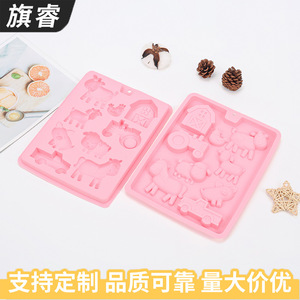 Cute Animal Shaped Silicone Baking Mold Pink Flexible Reusable Food Safe Heat Resisting For Cake Chocolate <b>Gummy</b> <b>Candy</b> Molds - Product Image 5