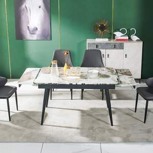 <span class=keywords><strong>Table</strong></span> à manger <span class=keywords><strong>extensible</strong></span> en céramique moderne, meubles pour hôpital, hôtel, école, extérieur, maison, avec pieds en métal - Product Image 2