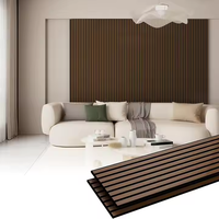 Panneau acoustique en bois à lattes en MDF de style moderne, 100 % fibre de polyester, écologique, haute réduction du bruit, pour écoles, hôtels, appartements