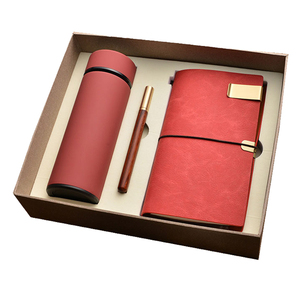 Teacher Gifts Custom logo Vintage Leather Journal <strong>Diary</strong> <strong>2023</strong> Gift A6 <strong>Small</strong> Notebook with Pen and Vaccum Flask - Product Image 2