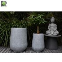 Ronglin Pot de plantes en ciment noir gris blanc de différentes tailles pour la décoration intérieure de la maison et du jardin