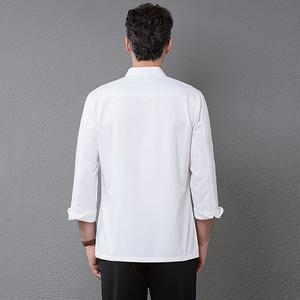 Uniformes de chef pour hommes, chemise de cuisinier, blouse, veste de travail de cuisine de restaurant, vêtements de travail de <span class=keywords><strong>boulangerie</strong></span>, uniforme respirant, veste de chef serveur - Product Image 6