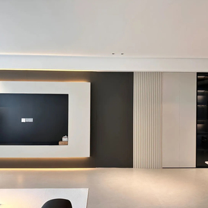 Tùy Chỉnh Hiện Đại Trung Quốc Cao cấp Màu Đen Bằng Gỗ Nổi TV Giao Diện Điều Khiển Đứng Tủ Nội Thất Tiêu Chuẩn Tủ Quần Áo - Product Image 4